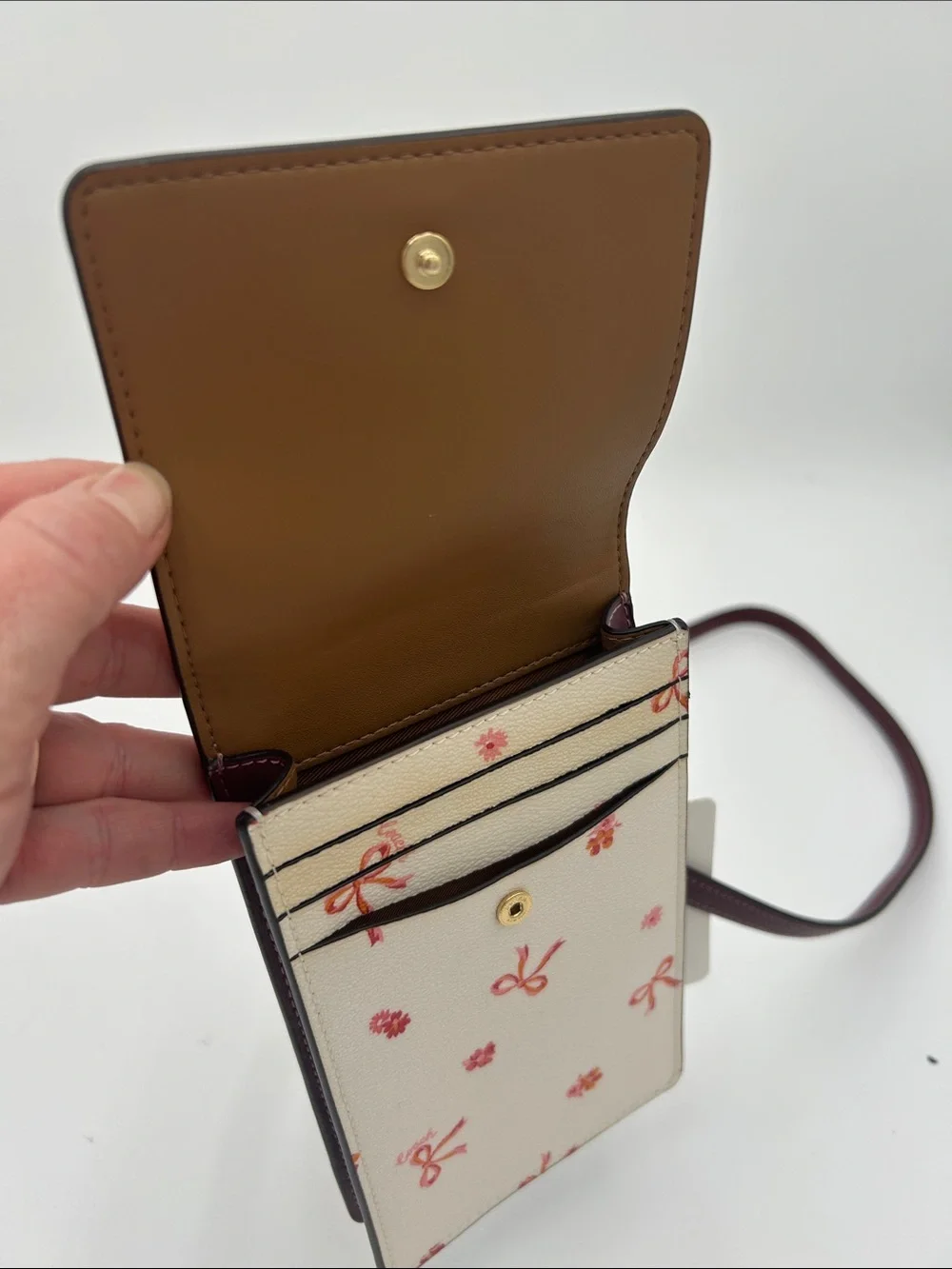 Coach North South Phone Crossbody With Bow Print CN780